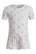 Alma Frill T Shirt (Barn) | Ivory Cobolt Shell