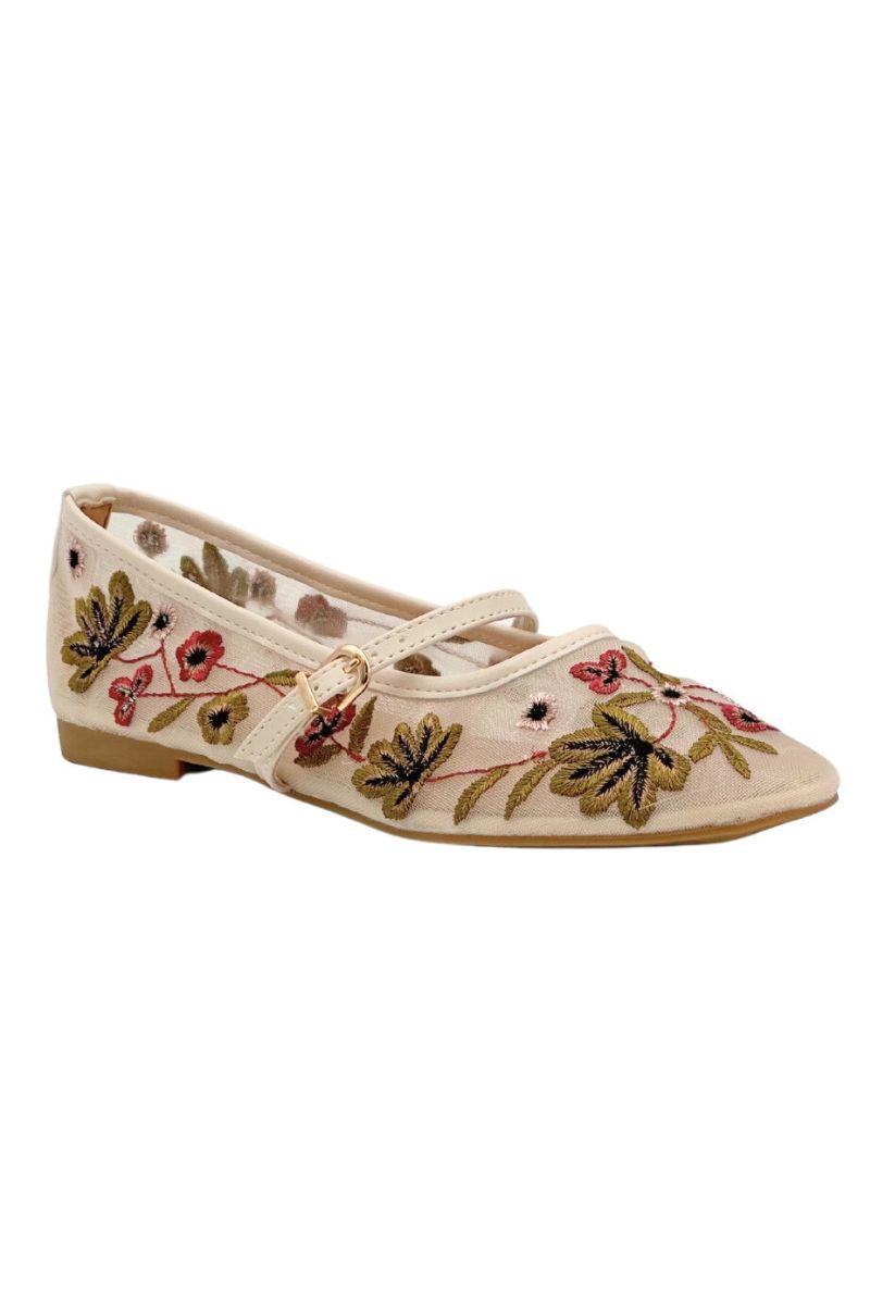 Noelle Floral Ballerina | Beige | Ballerina fra Lazy Bear