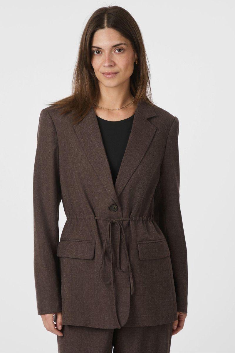 Jemmie Melange Blazer | Brown Melange | Blazers fra Neo Noir