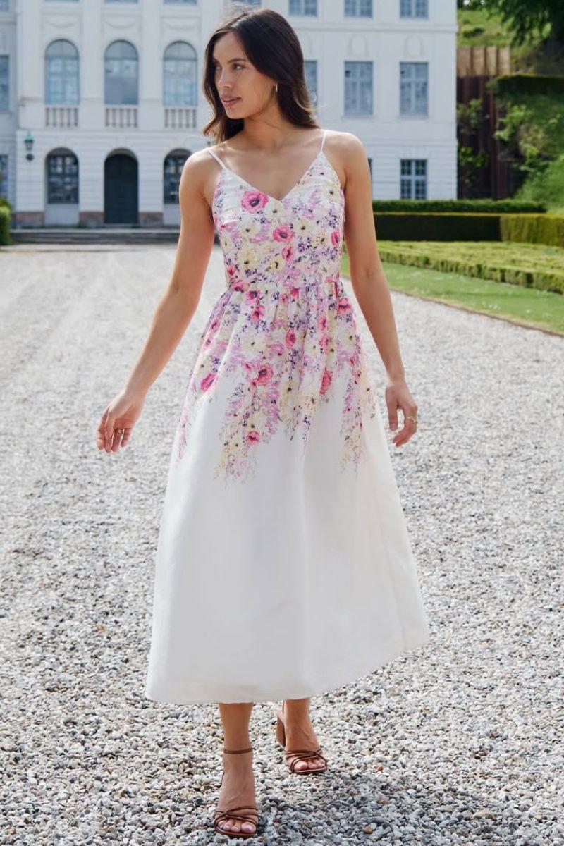 Sanni Flower Print Dress | Ivory | Kjole fra Neo Noir