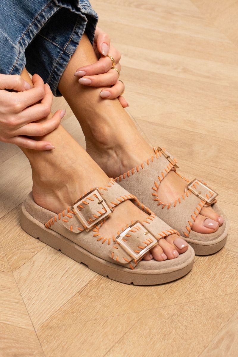 Suede Summer Sandals | Beige | Sandal fra Lazy Bear