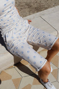Alma långa shorts | Ivory Cobolt Shell