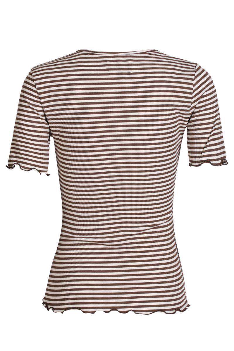 Natalia Ss Blouse | Brown Creme Stripe | Bluse fra Liberté