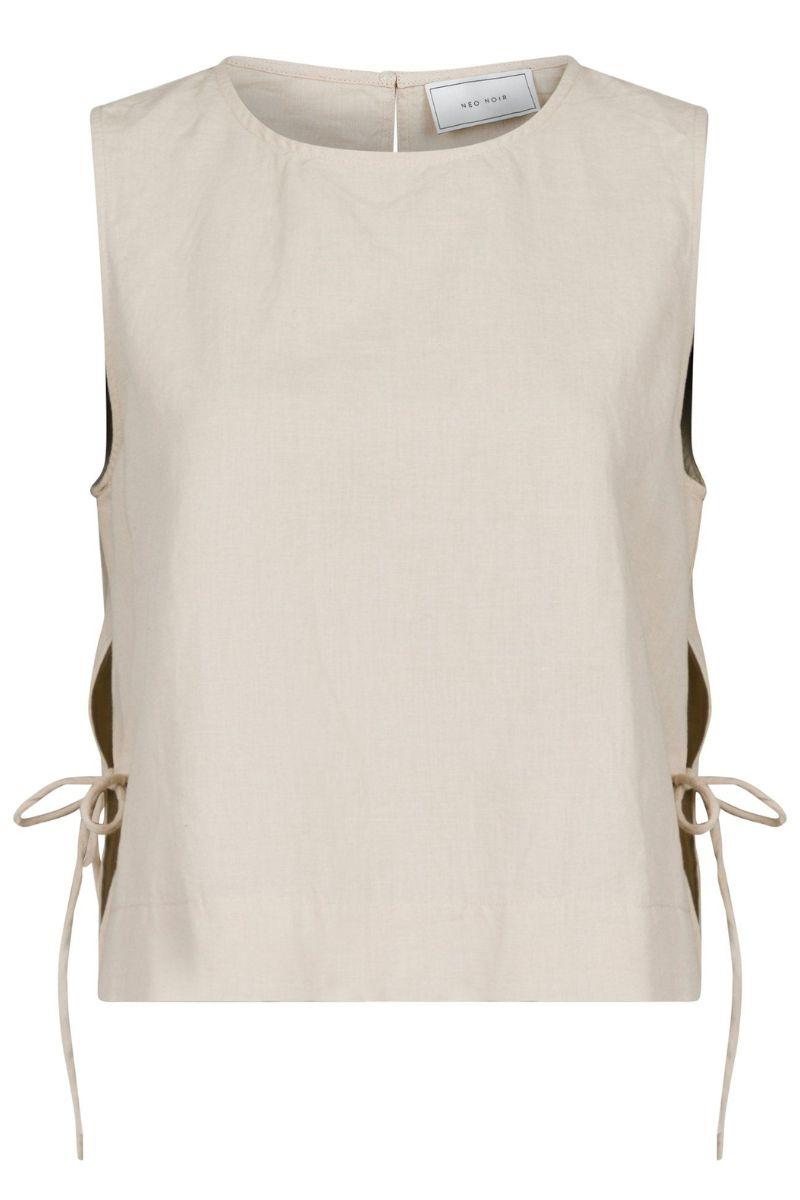 Svetlana Linen Top | Sand | Bluse fra Neo Noir