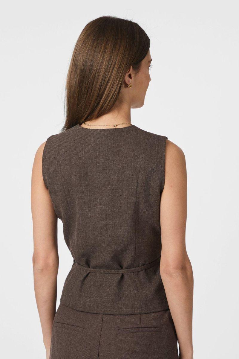 Samara Melange Waistcoat | Brown Melange | Vest fra Neo Noir