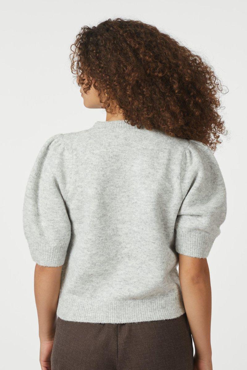 Trudy Deco Knit Cardigan | Light Grey Melange | Strik fra Neo Noir