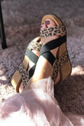 Stacia Sandal Wedge | Brunleopardsvart elastisk