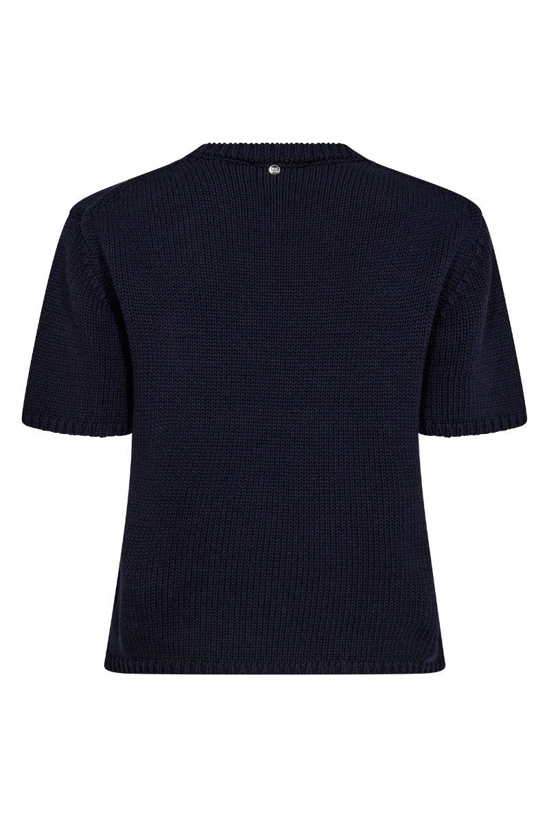 Arin SS Cotton Knit | Maritime Blue | Strik fra Mos Mosh