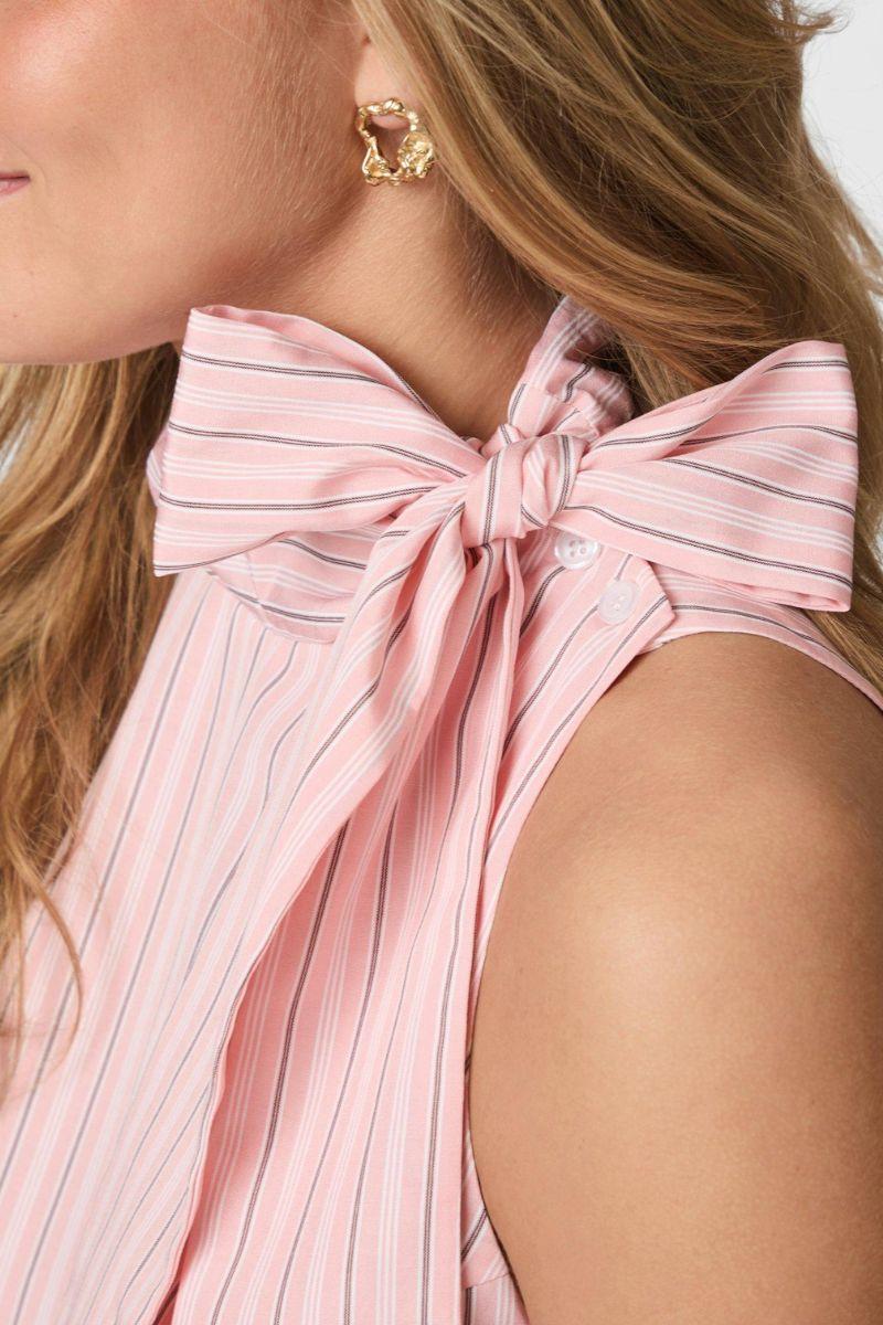 Veda Stripe Top | Rose | Bluse fra Neo Noir