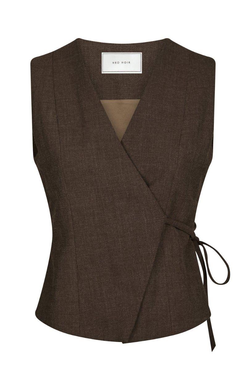 Samara Melange Waistcoat | Brown Melange | Vest fra Neo Noir