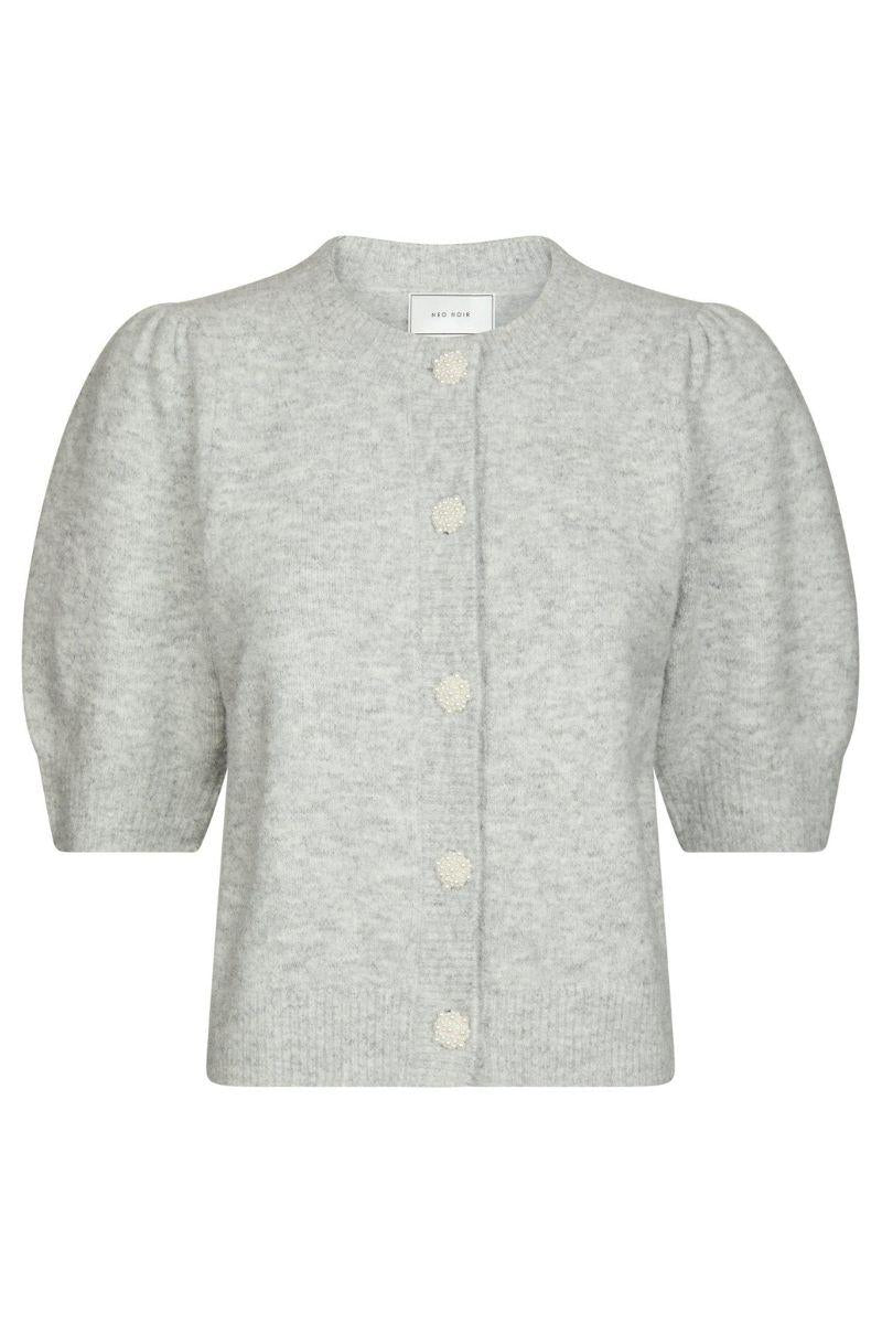 Trudy Deco Knit Cardigan | Light Grey Melange | Strik fra Neo Noir