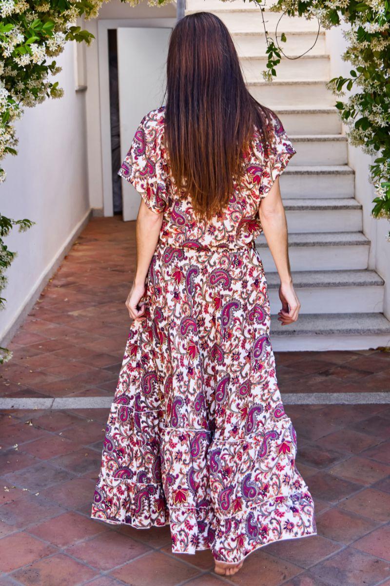 Luna Maxi Frill Skirt | Vivid Rouge | Nederdel fra Black Colour