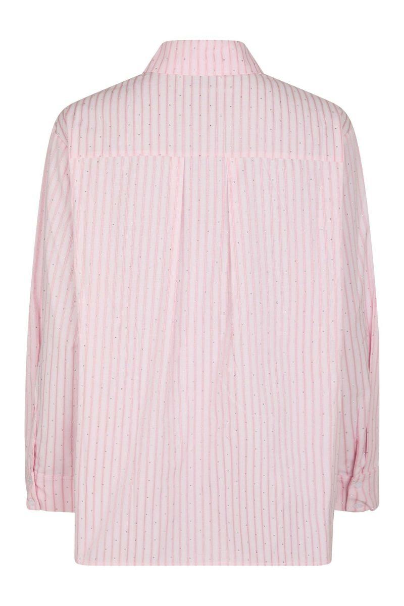 Dalma Soft Stripe Stone Shirt | Pink | Bluse fra Neo Noir