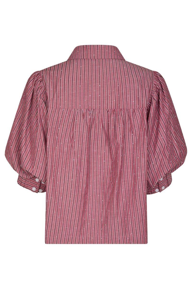 Etta Soft Stripe Stone Shirt | Dark Rose | Bluse fra Neo Noir
