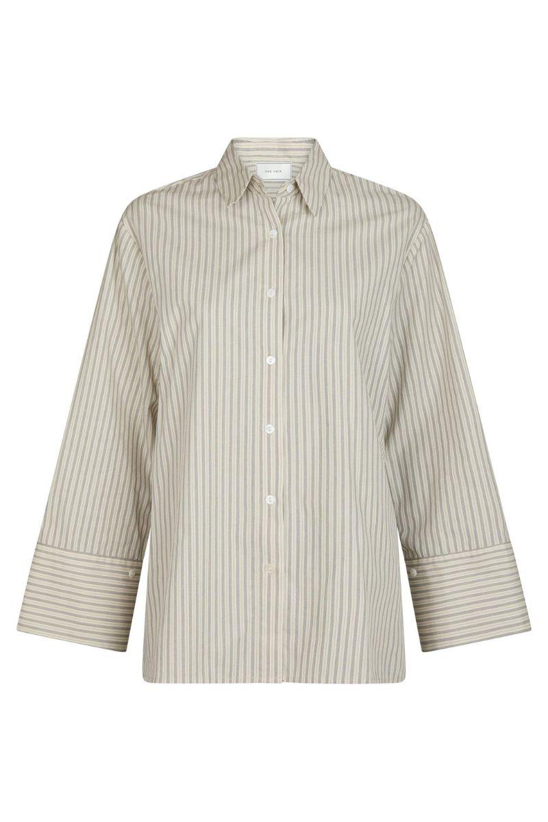 Dita Double Stripe Shirt | Creme | Bluse fra Neo Noir