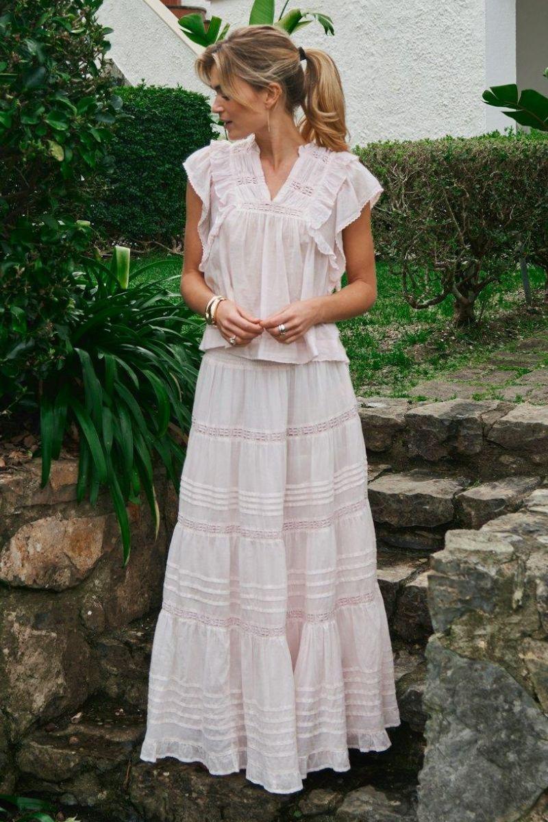 Felicia S Voile Skirt | Light Pink | Nederdel fra Neo Noir