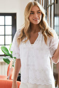 Odet Broderi Blus | Vit