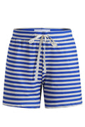 Alma Shorts | Stripe Ivory Cobolt