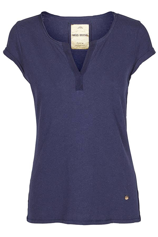 Mos Mosh - T-shirt - Troy Tee SS (Navy)