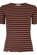 Natalia Ss Blus | Brun Marinblå Randig