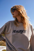 Kassy Pullover | Helt enkelt Taupe Black