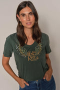 Faye O-Ss T-shirt | Mörk furu