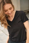 Dala V-Ss Basic T-shirt | Svart