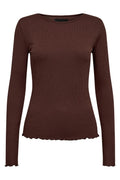 Natalia Ls Rundhalsad Blus | Mörkbrun