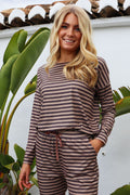 Alma Ls Topp | Brun Randig
