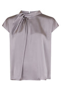 Fleur Draperad Satinblus | Grå