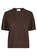 Missy Stickad T-shirt 161927 | Brun Melerad