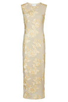Tiranna Big Flower Mesh Dress | Light Yellow | Kjole fra Neo Noir