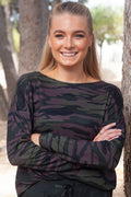 Alma Ls Topp (Fleece) | Dammig Camo Mörkbrun
