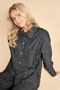 Box Skjortjacka | Svart Denim