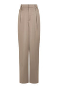Alessandra Heavy Sateen Byxor | Mörk Taupe