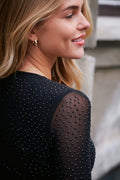 Basira stenblus i mesh | svart