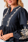 Ginia Emb Blus 164393 | Marin | Bluse från Neo Noir