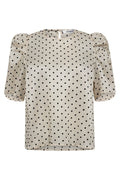 Dilan Dot Ss Blus 35868 | Puderfärgad