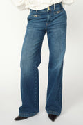 Candia Peach Jeans Långa | Långa Mörkblå 