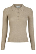 Panama Stickad Blus | Beige Melange