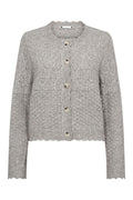 Pointelle Cardigan | Ljusgrå