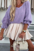 Stickad tröja N6130-1 | Lila