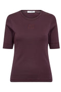 Mormor Broderad Ss T-shirt 33166 | Vinröd