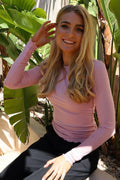 Natalia Ls Rundhalsad Blus | Dusty Rose