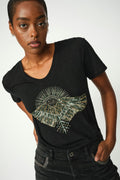 Nadine O-Ss Deco T-shirt | Svart