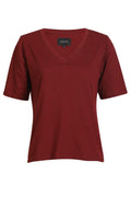 Ulla Ss V-ringad T-shirt | Bordeaux