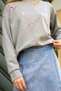 Sita Heart Sweatshirt | Grå | Blus från svart färg