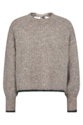 Coralie Bow Ls Rib Stickad 32157 | Valnöt