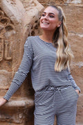 Liberté, Natalia Ls Boxy Bluuse - D. Brown Creme S Stripe | D Brown Creme S Stripe