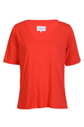 Ulla Ss V-ringad T-shirt | Korall